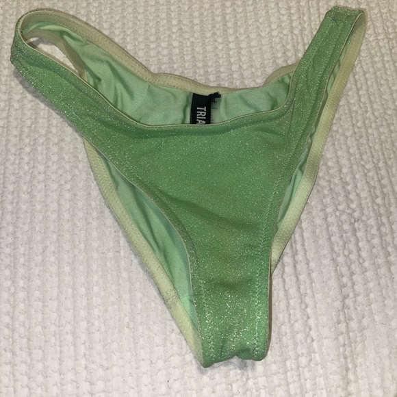MICA LIME SPARKLE TRIANGL BIKINI Size small + and medium bottoms - Picture 4 of 6